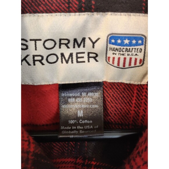 Stormy Kromer 1903 Flannel Shirt Buffalo Plaid Red Men's Medium Made In USA - Picture 7 of 14